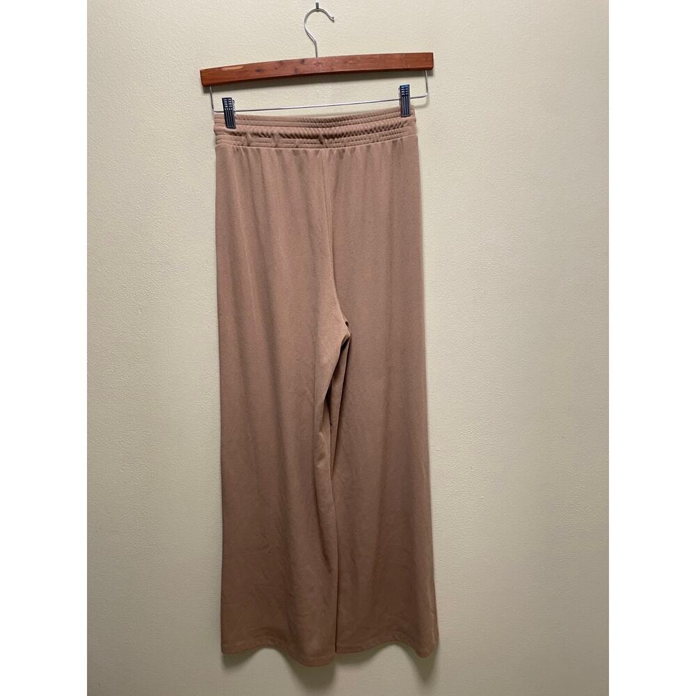Lovers + Friends Womens Pants Large Brown Ribbed Wide Leg Relaxed Loungewear - Picture 3 of 10